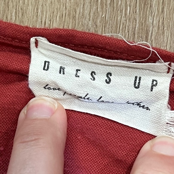 Dress Up Deep Red / Maroon Puff Sleeve Dress Medium - Picture 3 of 3